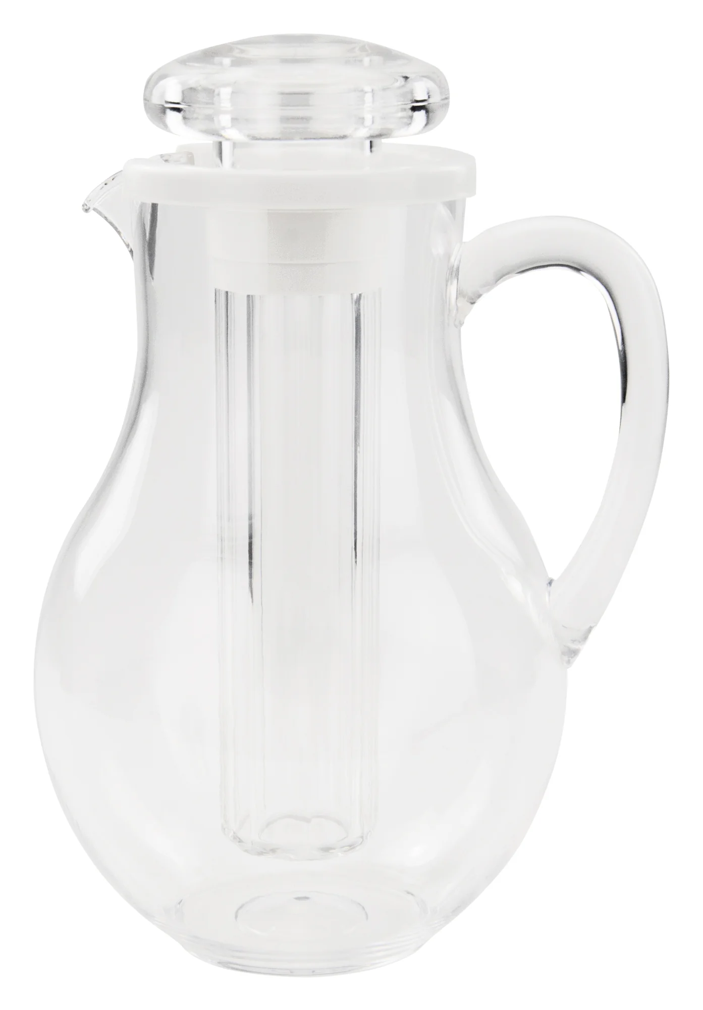 Winco WPIT-19 2 Quart Built-in Ice Core Water Pitcher Clear Polycarbonate with Handle