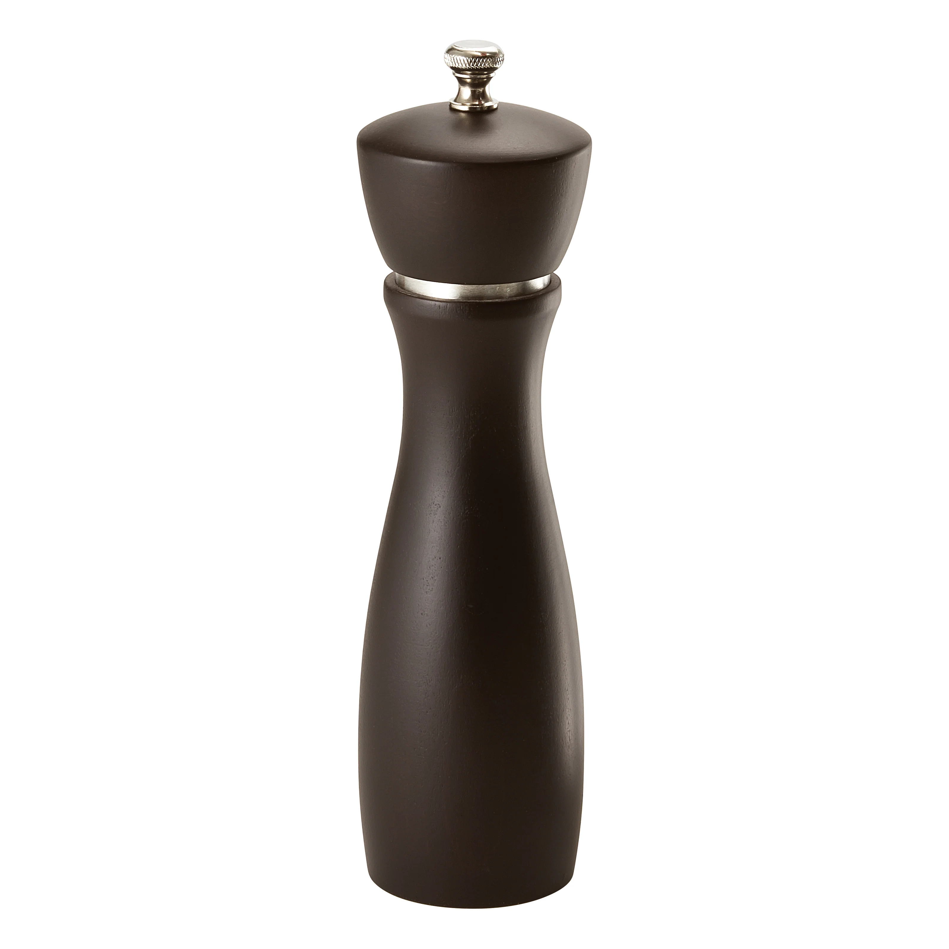 Winco WPM-8CD 8 Inch Manual Pepper Mill with Carbon Steel Grinder Beechwood