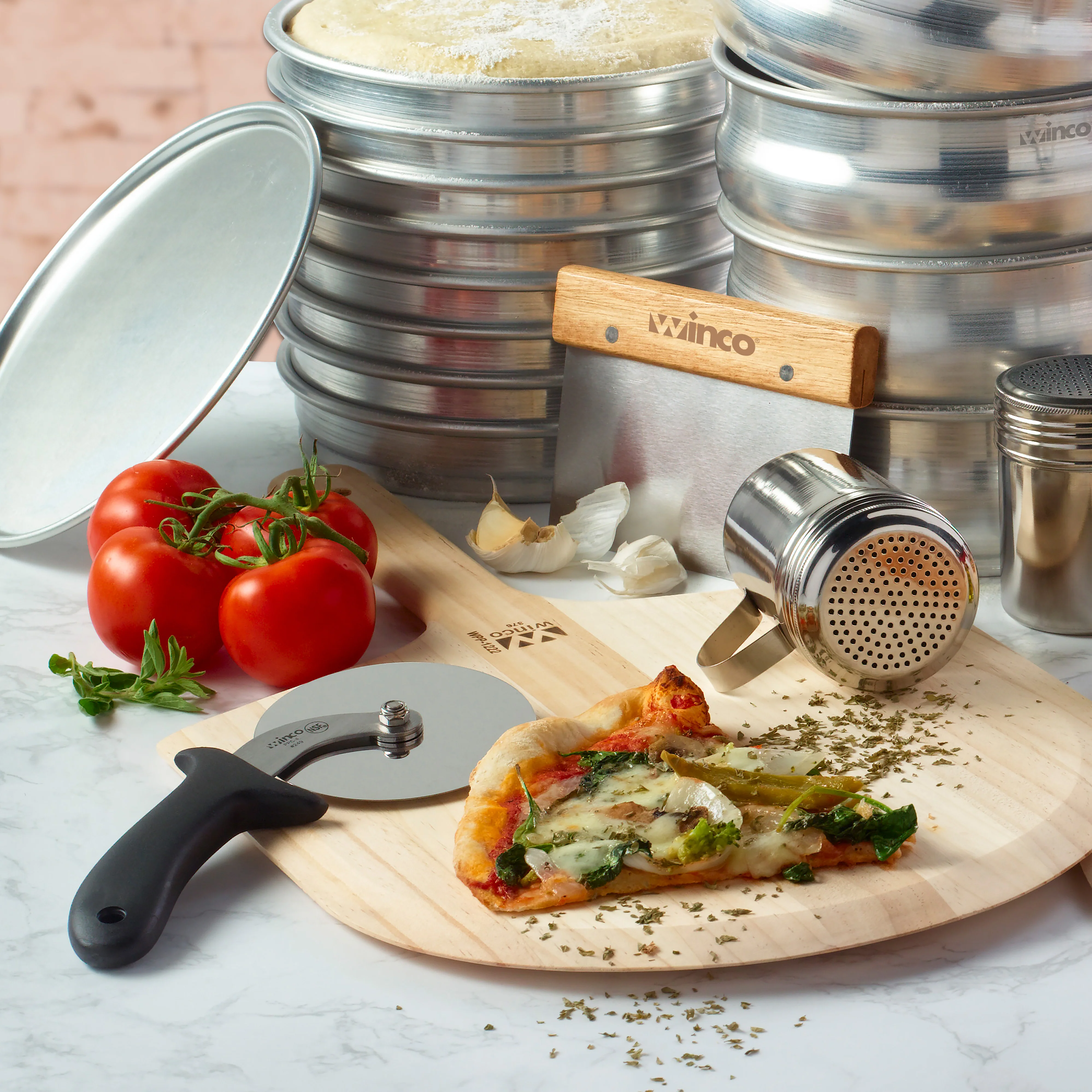 Winco WPP-1236 12 Inch Width Wooden Pizza Peel 36 Inch Overall Length - Image 3