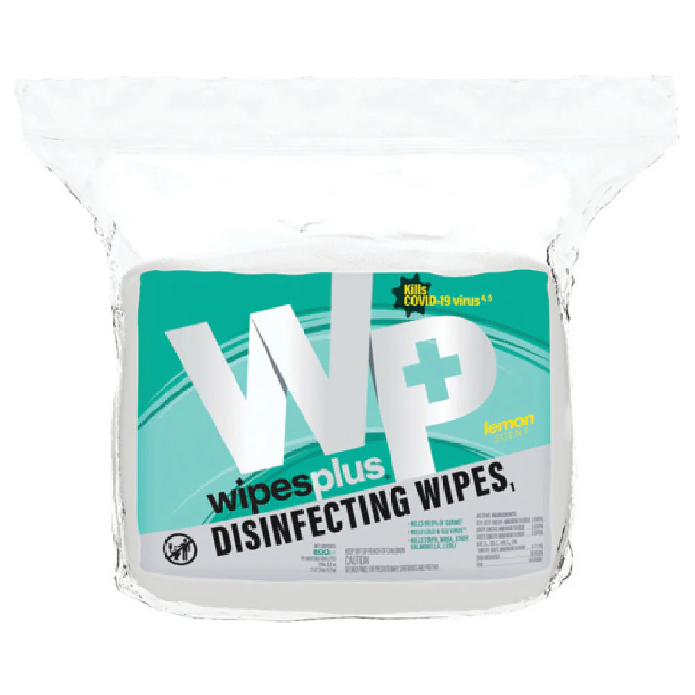 Carlisle 37301 800 Wipes Refill Bag Disinfecting Surface Wipes White 4 Bags