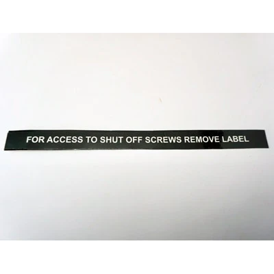 Wunder-Bar Bargun Label for Shutoff Screw - PM14-56